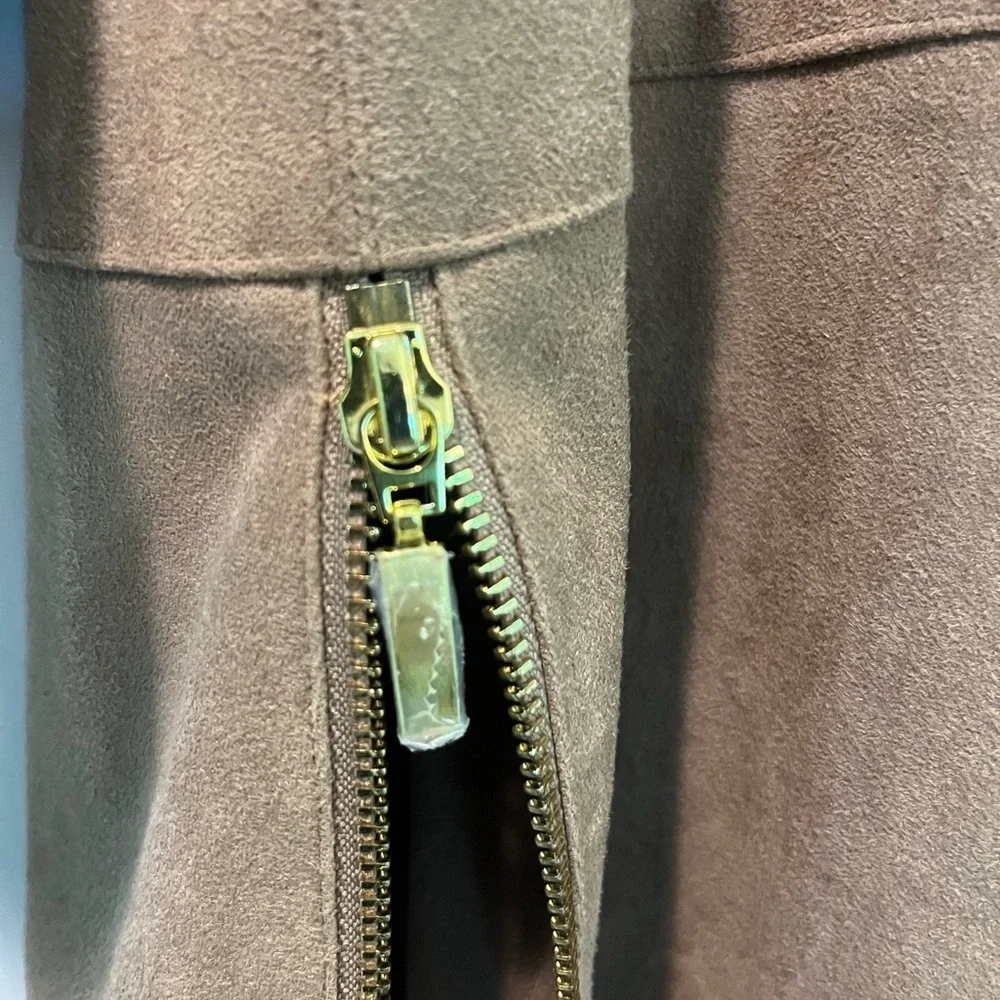 Chico’s Western Tan Faux Suede Jacket Designer Size 0, Size Small or 4 - Picture 7 of 7